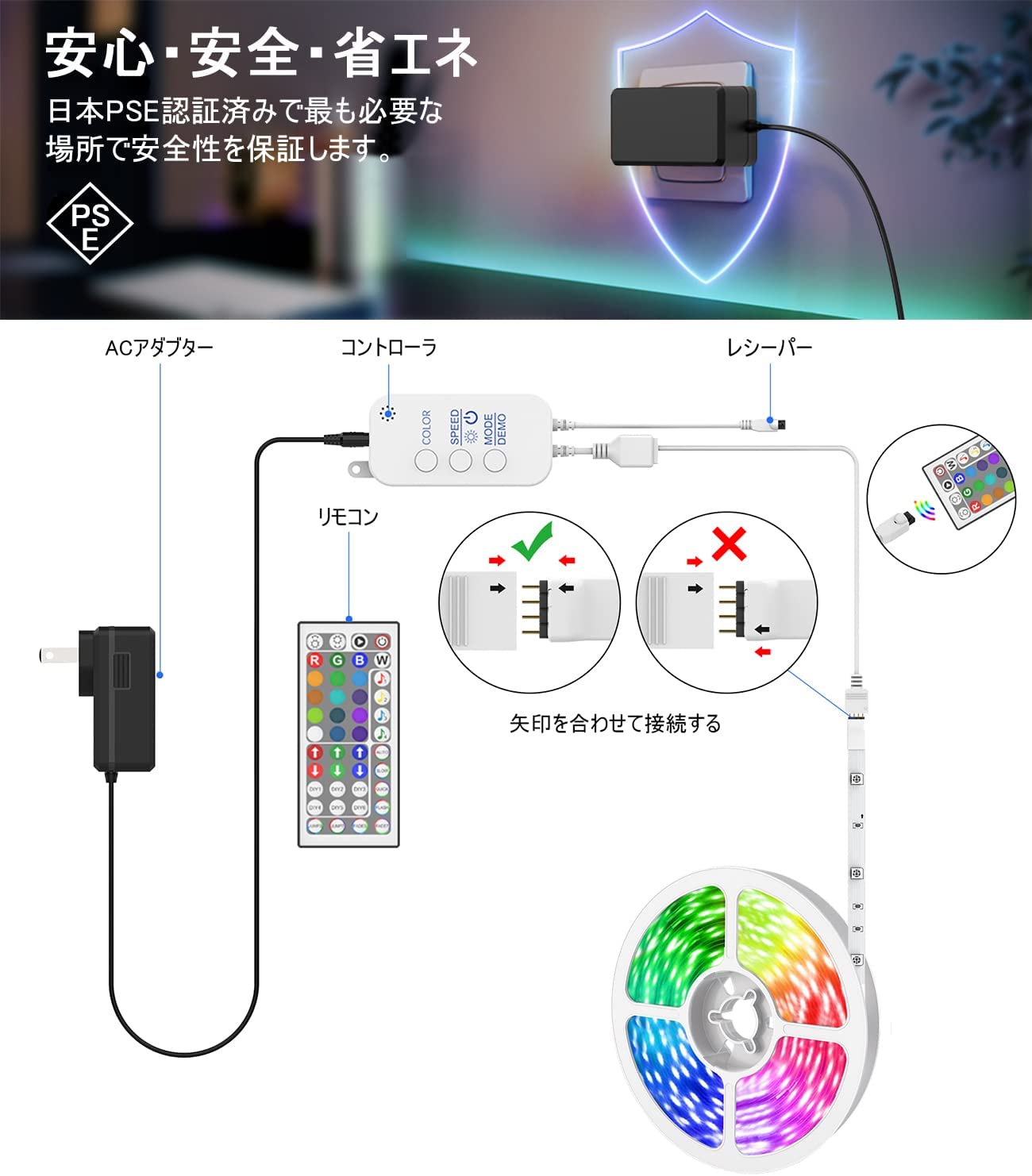 【昇級版】Jadisi LEDテープライト 10m テープライト RGB ledテープ ledカラーライト調光調色 テープ照明 APP制御 ledテープライト屋内用 16色タイプ スマホ操作 音楽テープライト 切断可能 明るいライト led rgb 44キーリモコン ゲームライト 非防水 24v電源 両面テープ カット可能 取付簡単 フィギュア用ライト 棚下照明 ゲーム室 装飾用 ホーム コレクションケース用ライト (5m*2本)